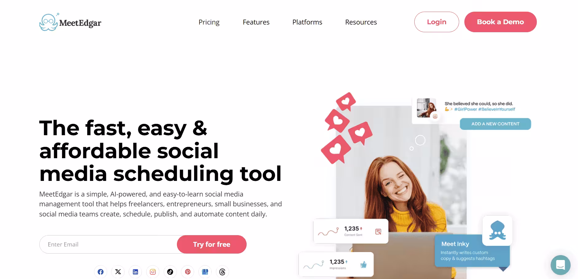 Buffer Pricing in 2026: Plans, Costs, and Best Alternatives 10 MeetEdgar's Landing Page