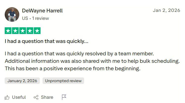 Social Champ's Review on Trustpilot