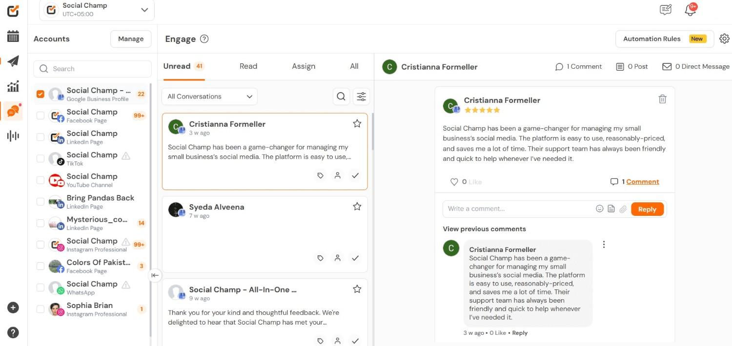 Social Champ’s Social Inbox