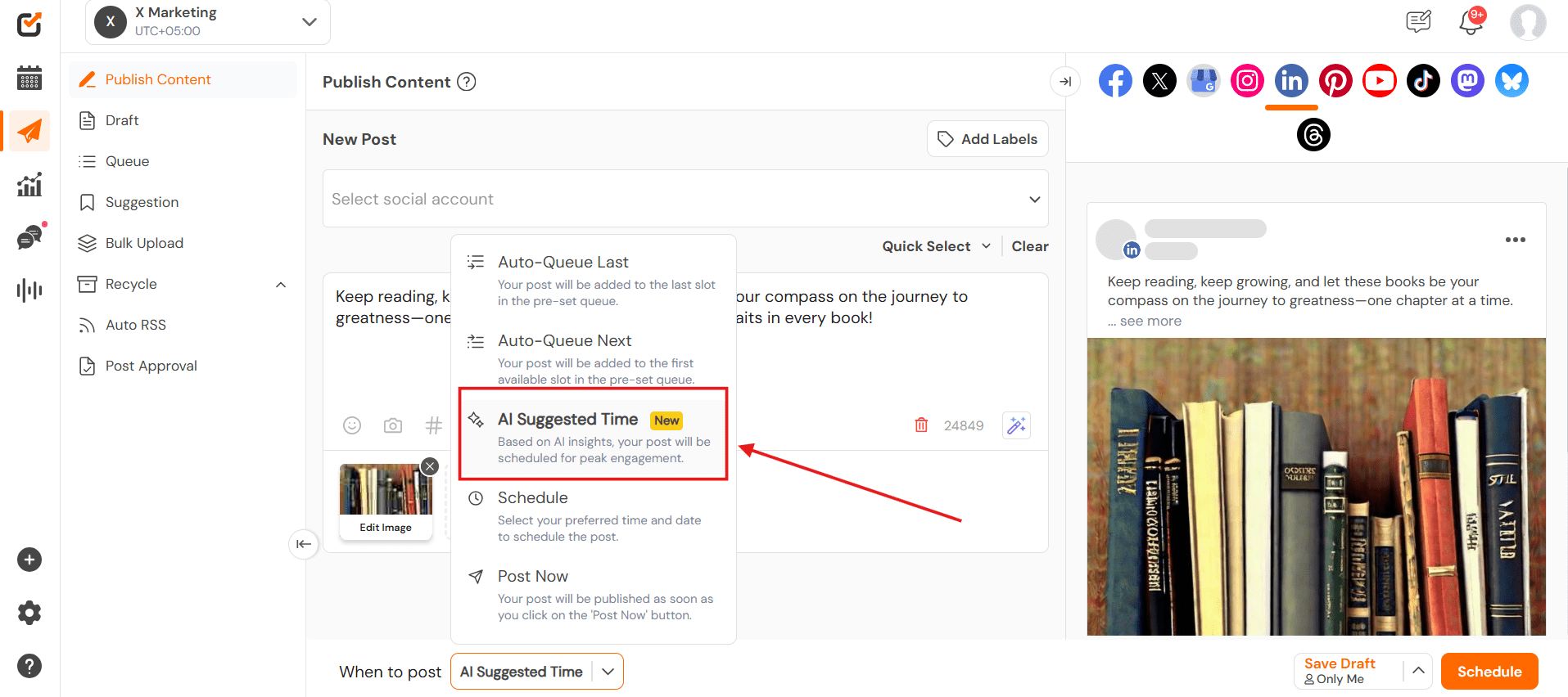 Social Champ's AI Best Time to Post