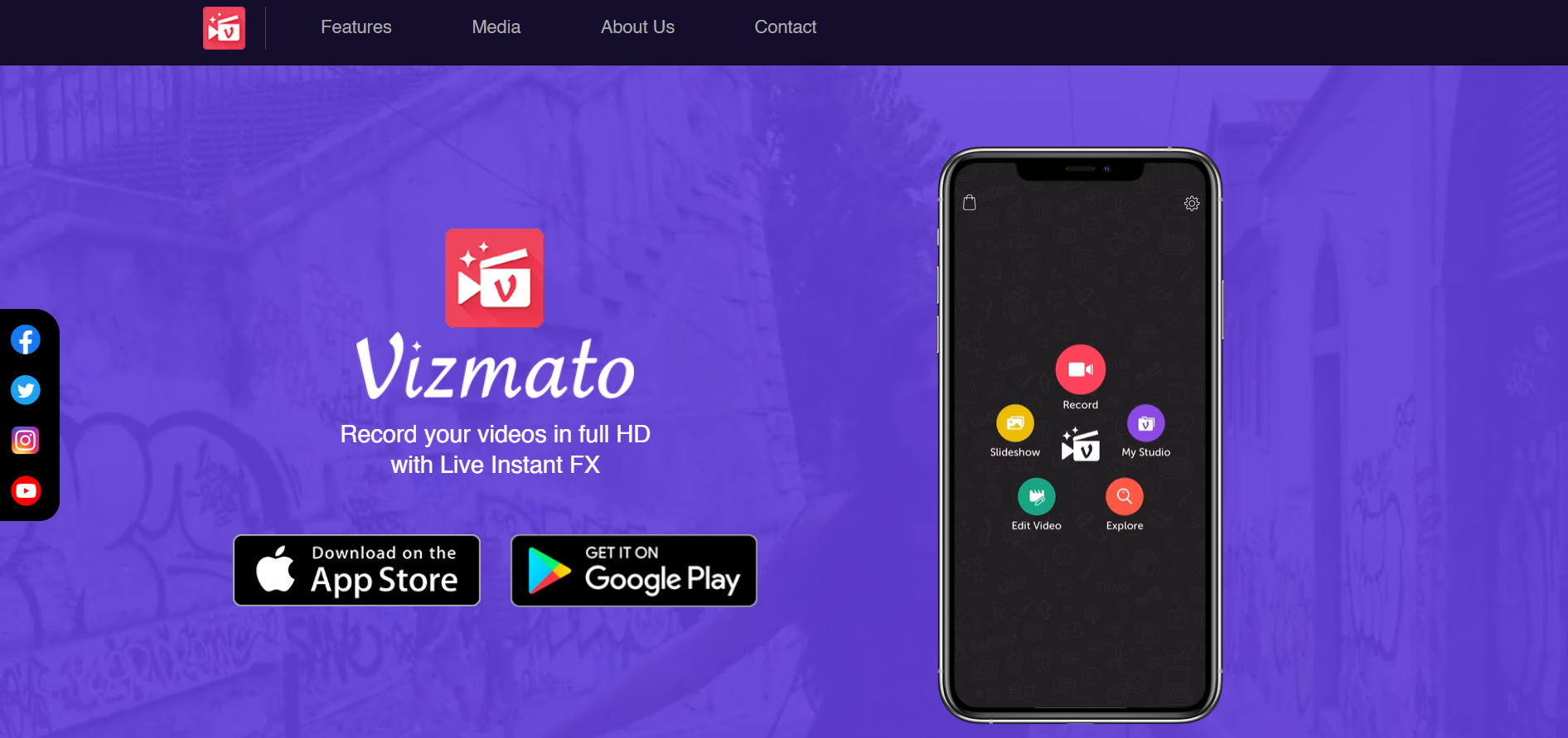 Vizmato's Landing Page