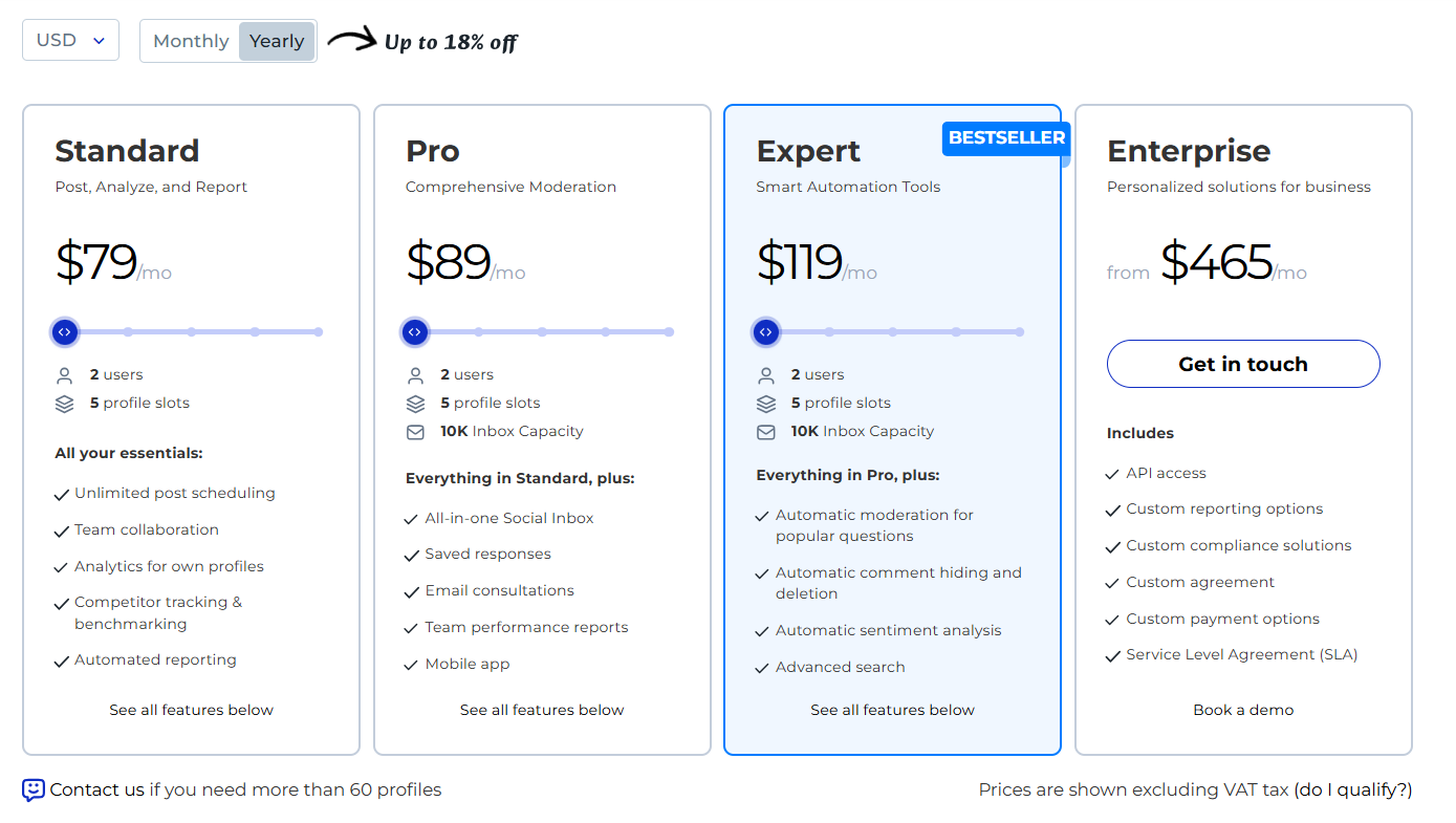 NapoleonCat's Yearly Pricing Plans
