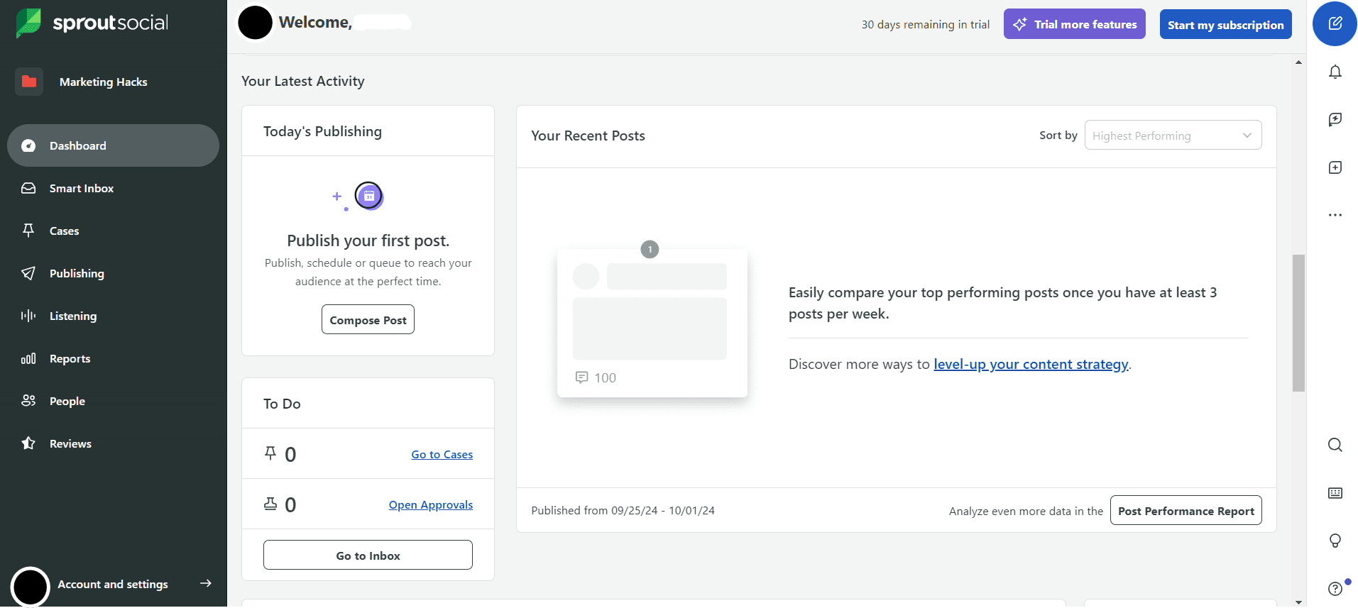 Sprout Social Pricing Revealed: Is It Worth the Cost? 6 Sprout Social's Dashboard