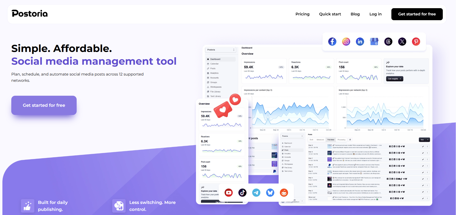 15+ Free Social Media Scheduling Tools to Boost Your Productivity in 2026 10 Postoria Dashboard