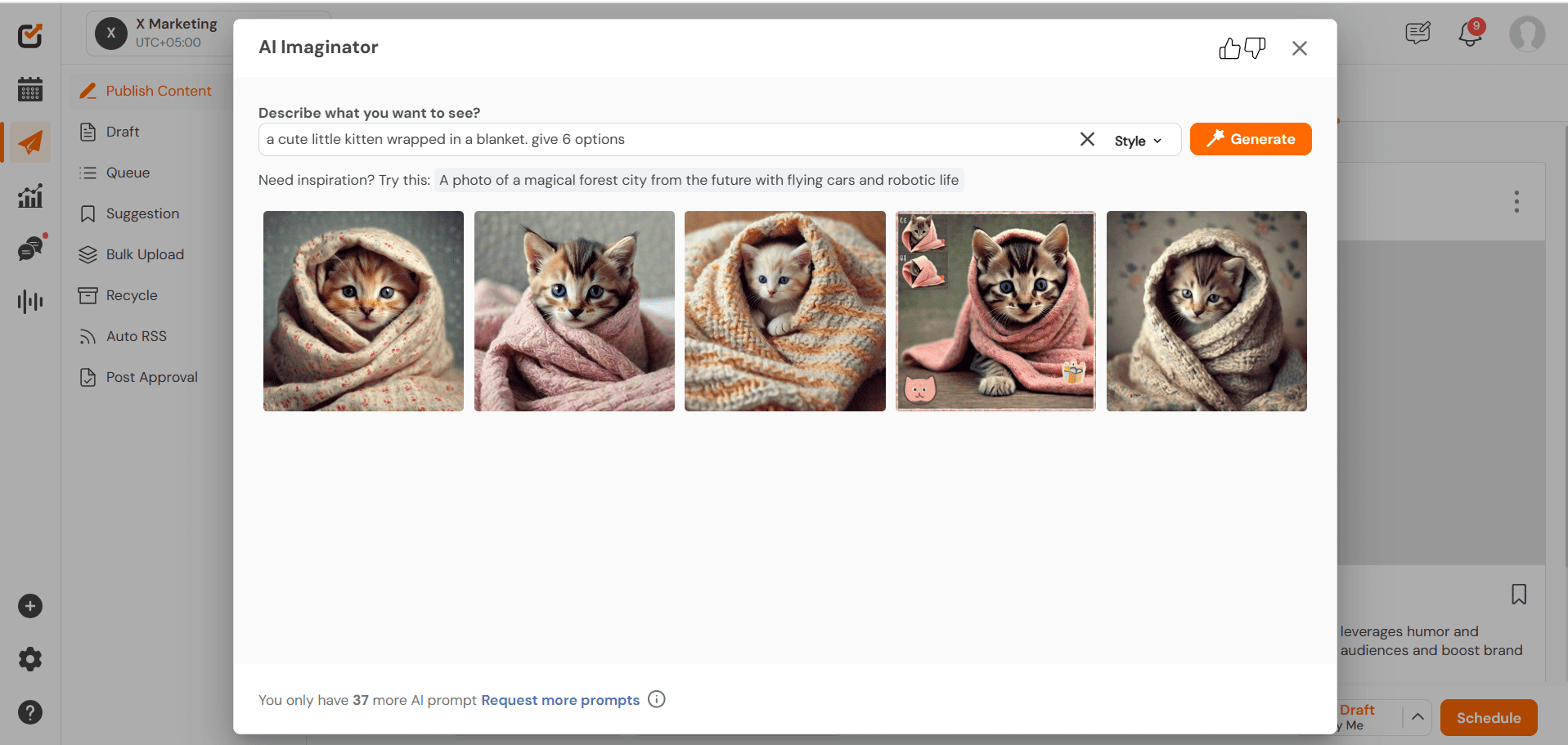Social Champ’s AI Imaginator
