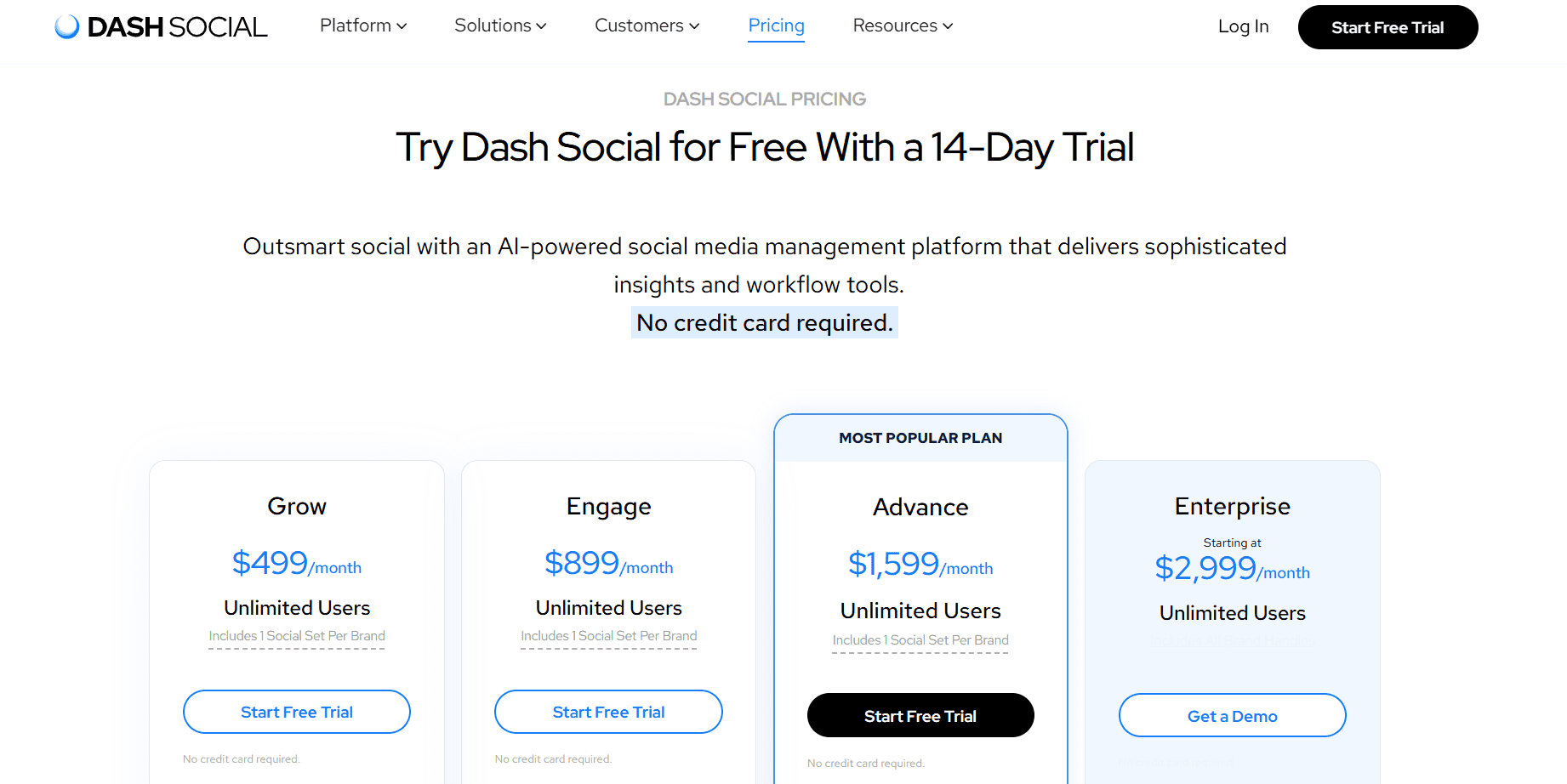Dash Social’s Pricing Plans