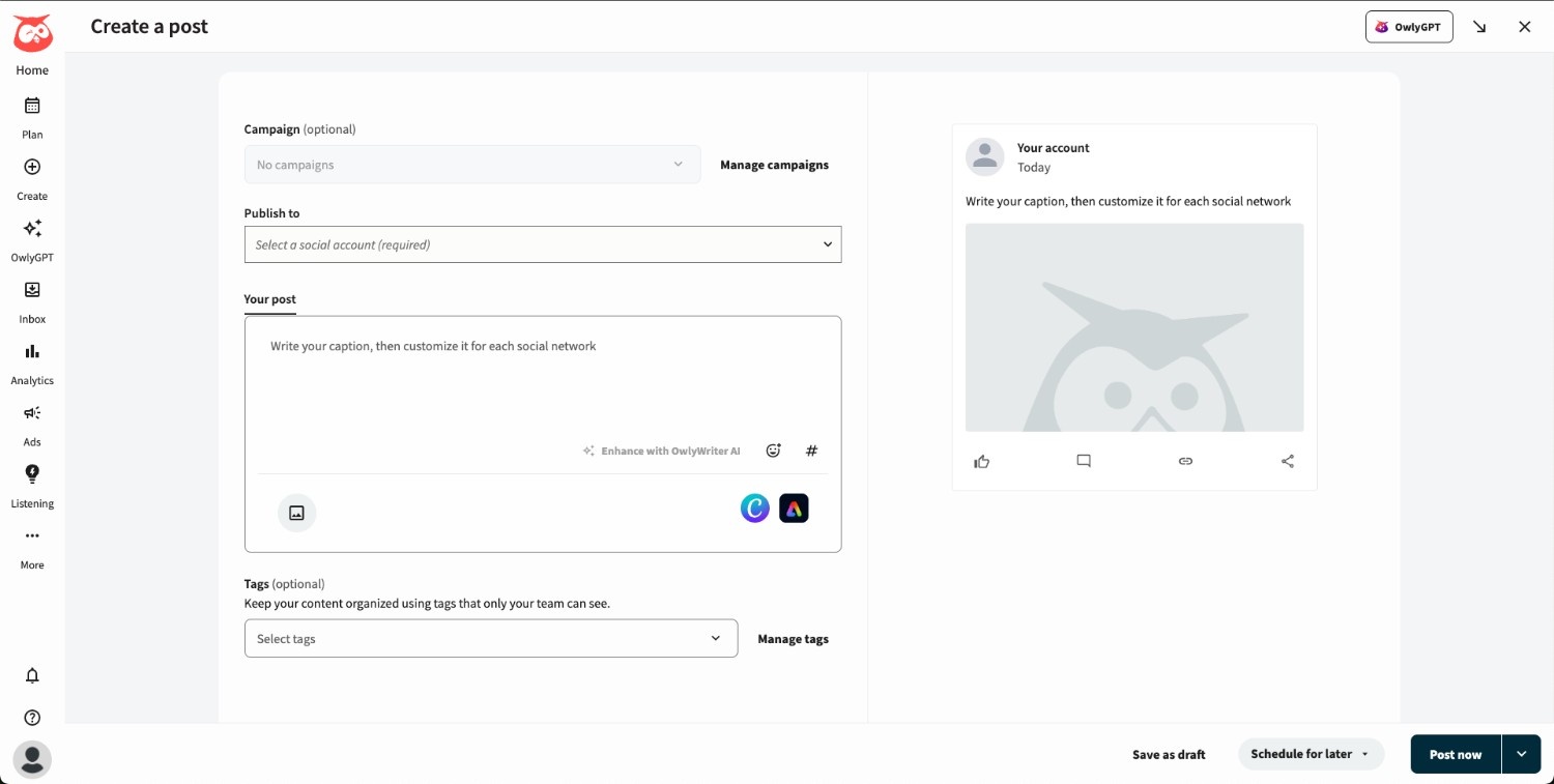 Hootsuite's Dashboard