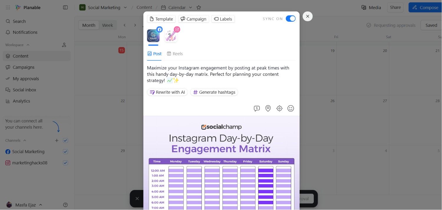 Planable's Dashboard