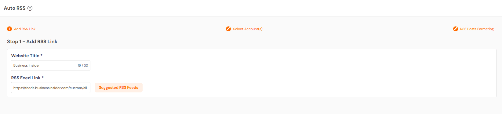 Social Champ’s Auto RSS Feature