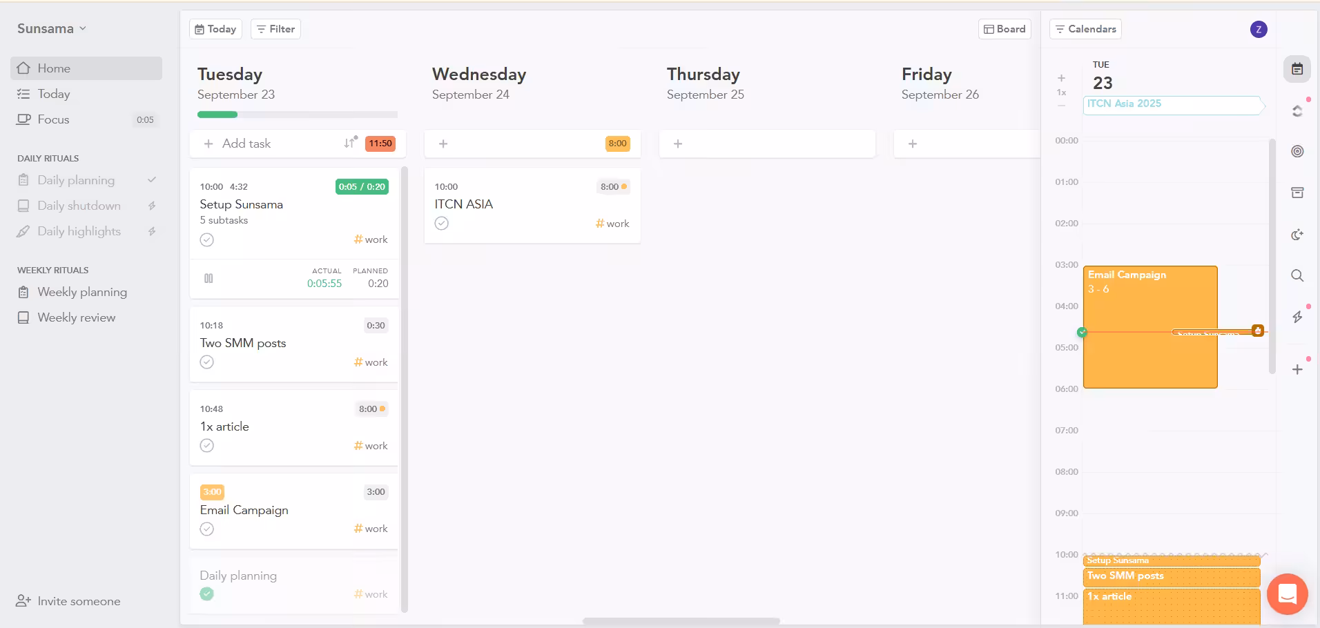 Our Team Tested 70+ Productivity Tools in 2026 - Here Are Our Top 15 Picks 10 Sunsama's Dashboard