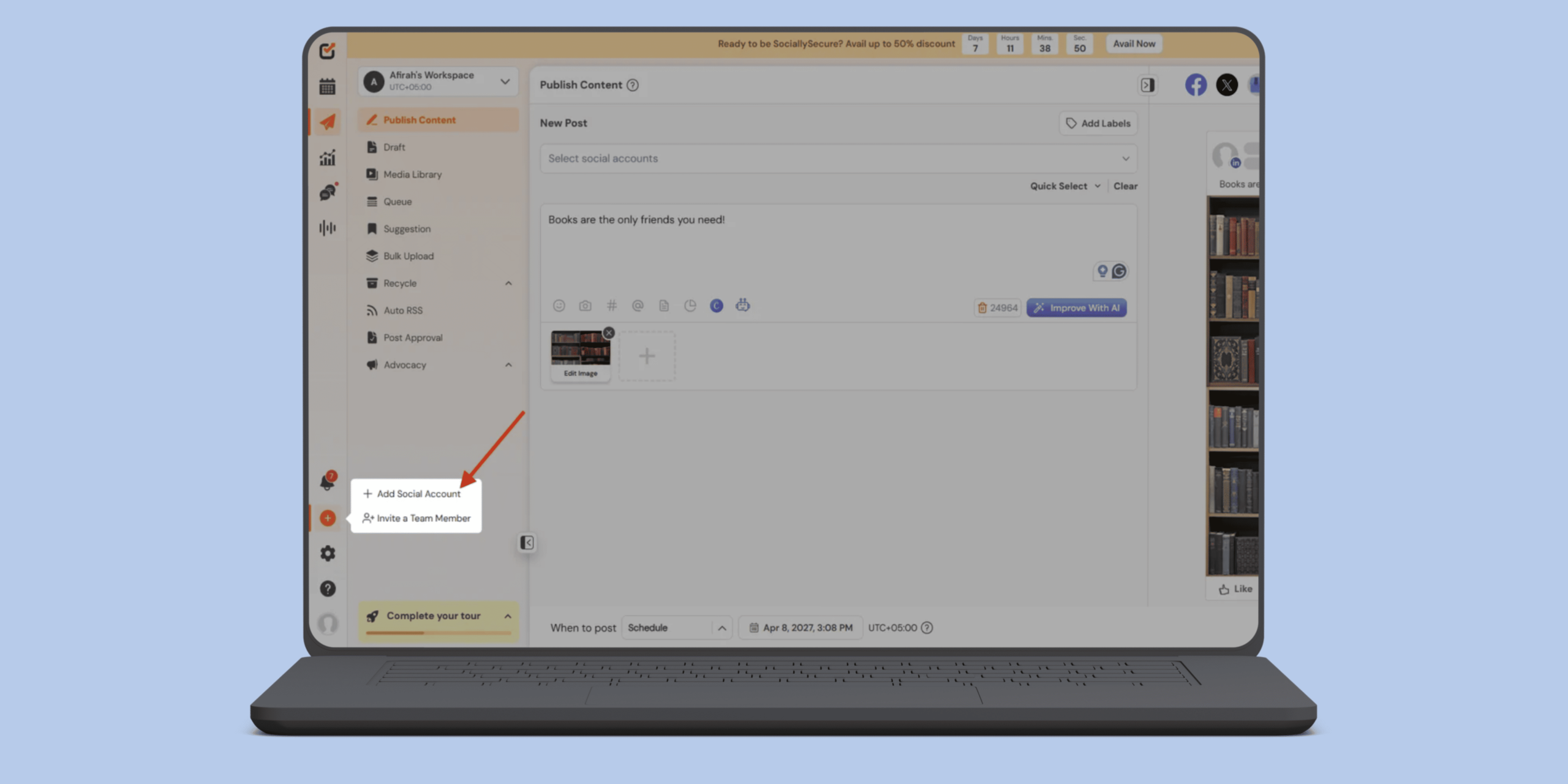 How to Schedule LinkedIn Posts in 2026? 5 Connect Your LinkedIn Account to Social Champ