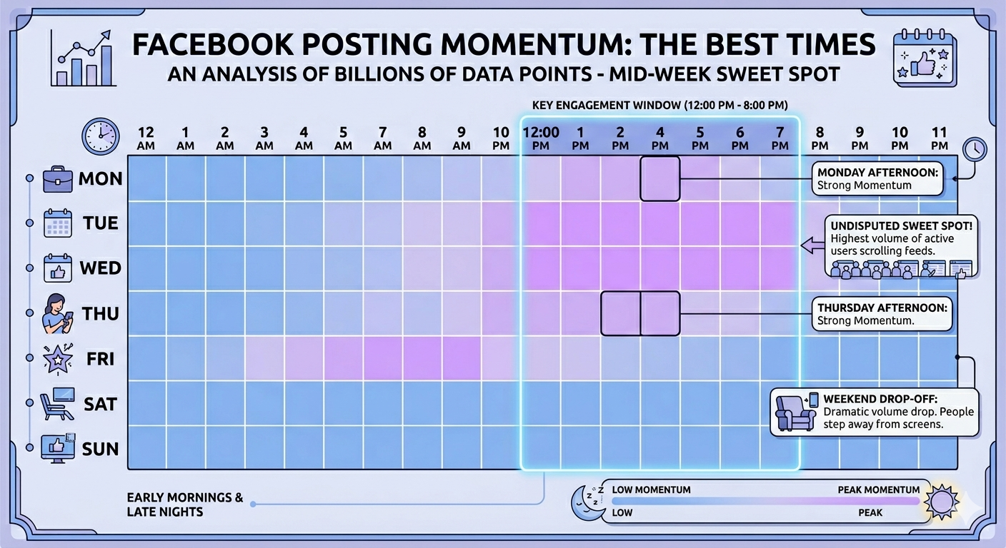 Best Time to Post on Facebook in 2026: A Data-Backed Guide 4 Infographic for the Best Time to Post's Global Overview