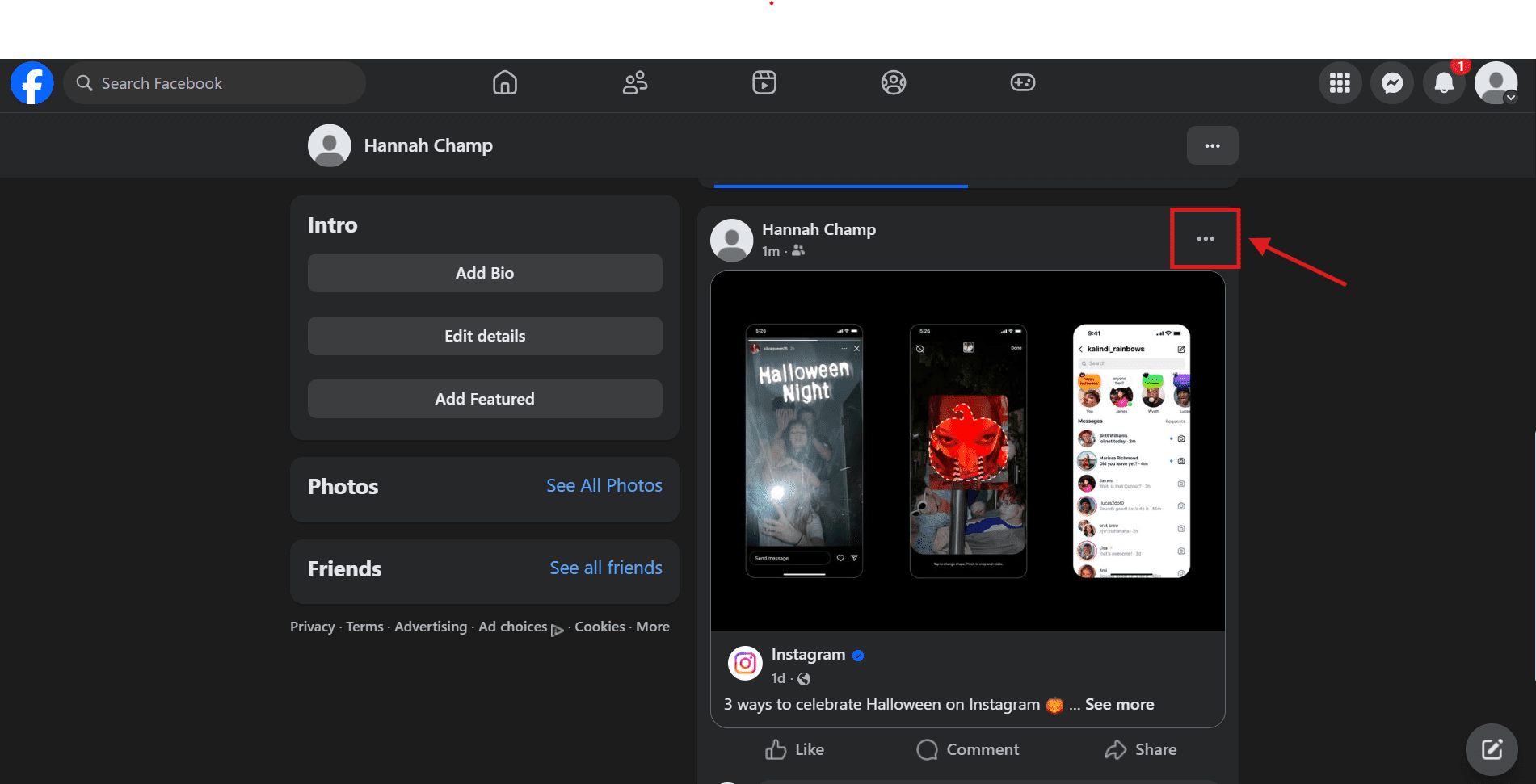 Click the Three Dots