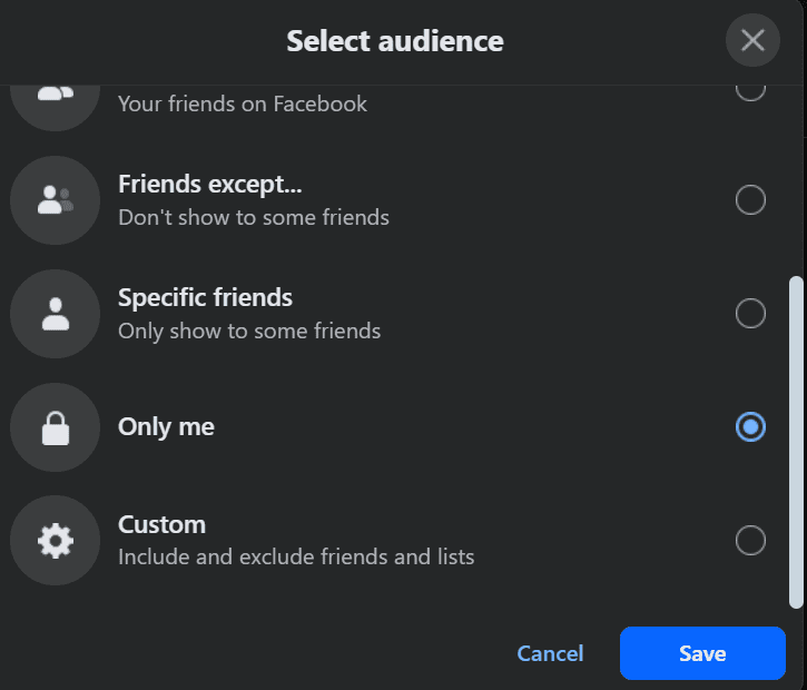 Select “Who Can Comment on Your Post”