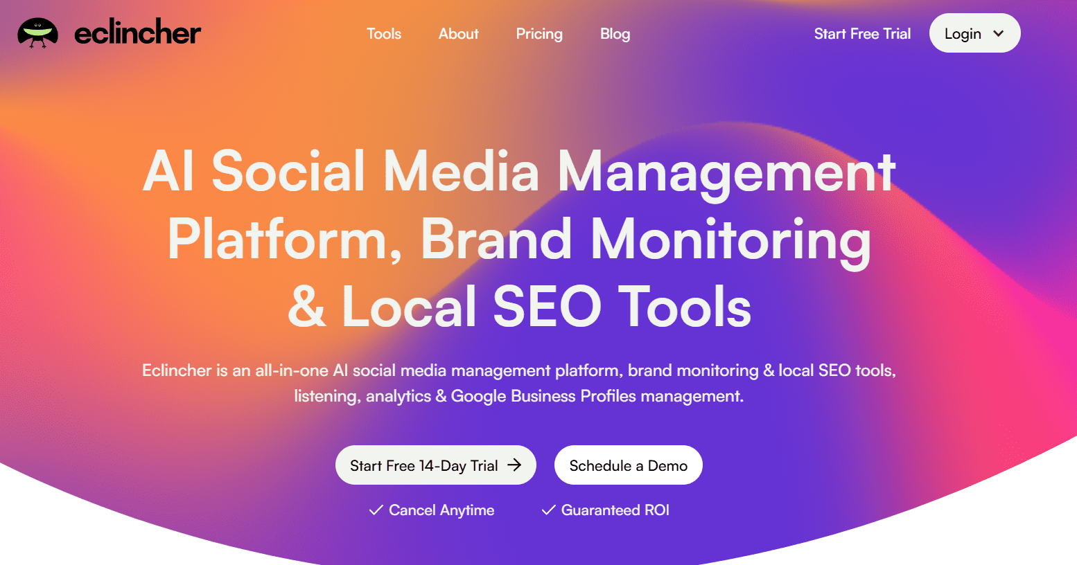 Top 12 Community Management Tools for Social Media in 2025 (Tried & Tested) 20 Eclincher's Landing Page