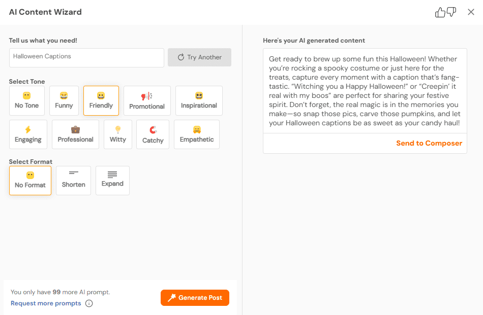 13 Spooky Writing Prompts That’ll Possess Your Audience (In a Good Way!) 10 Social Champ's AI Content Wizard