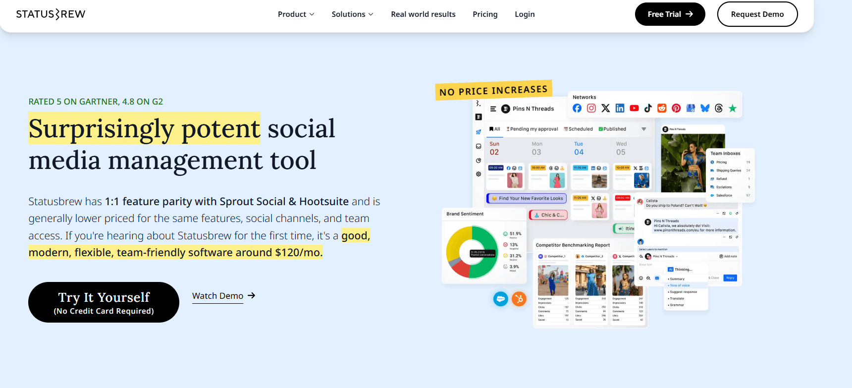 Top 12 Community Management Tools for Social Media in 2025 (Tried & Tested) 18 Statusbrew's Landing Page