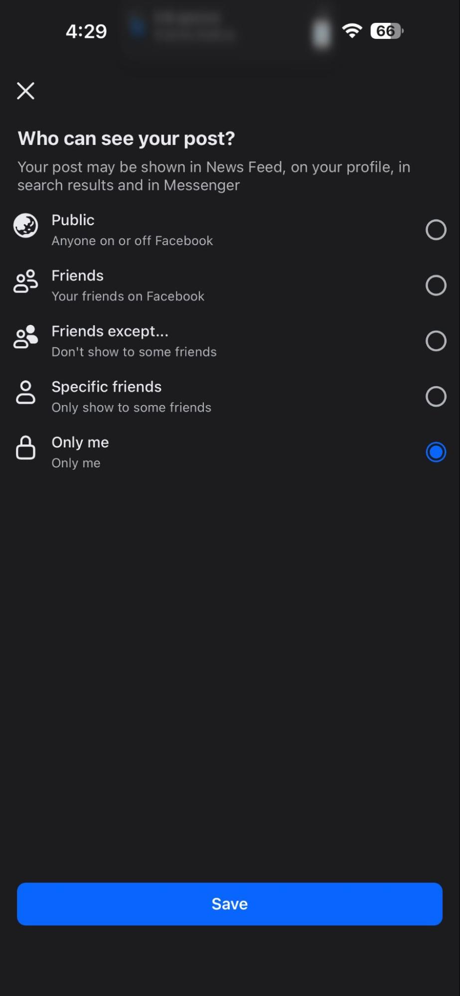 Tap “Who Can Comment on Your Post” and Adjust