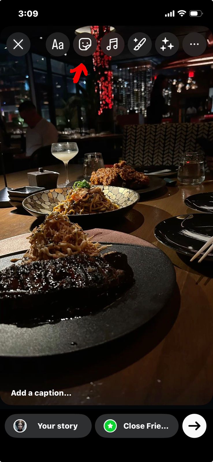 Click on the Smiley Face Icon on the Top Options Bar