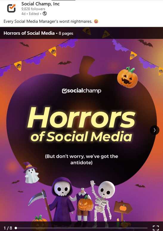 A Carousel Post by Social Champ on LinkedIn