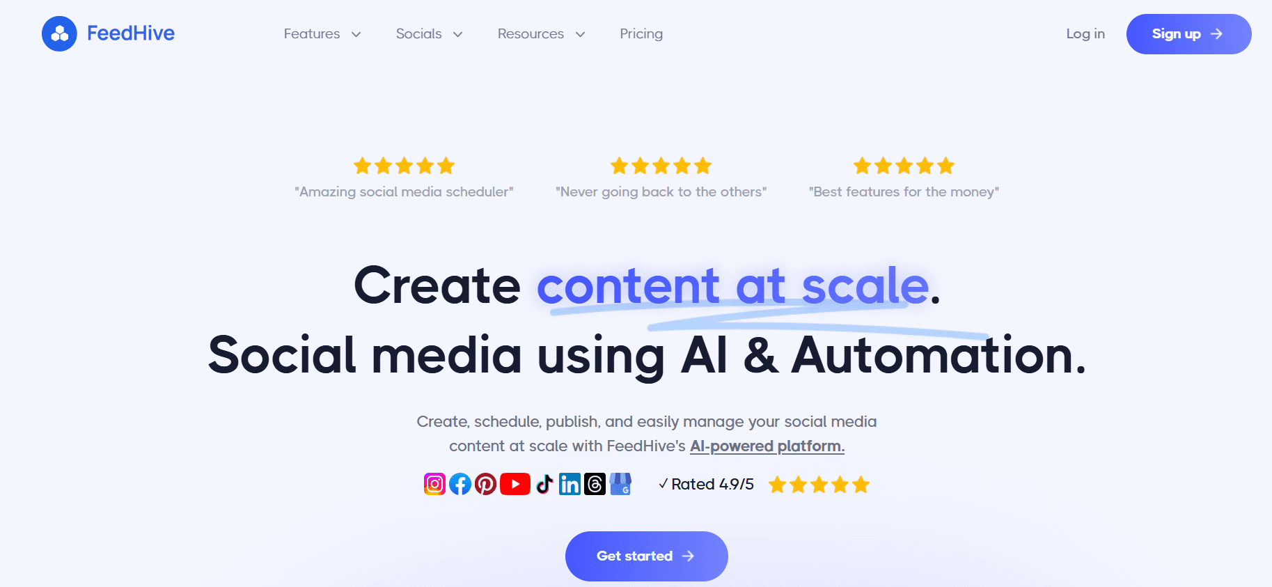 FeedHive’s Landing Page