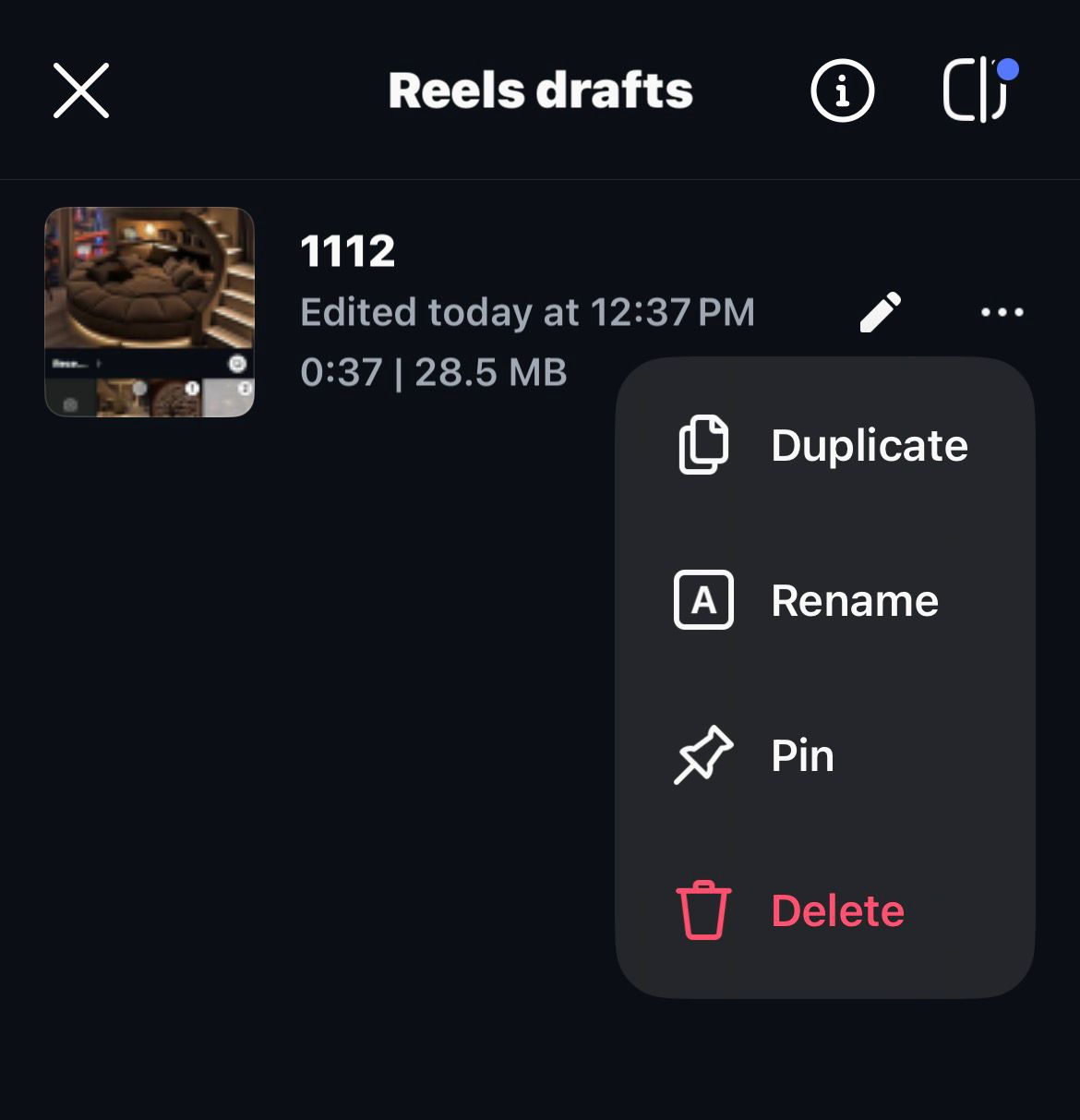 Select the Three Dots and Click on Delete