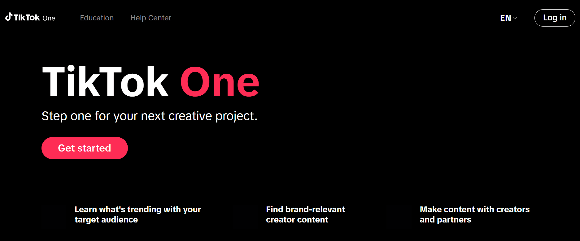 TikTok Creator Marketplace: The Ultimate Guide for Creators, Brands, and Agencies (2026) 6 TikTok One's Landing Page