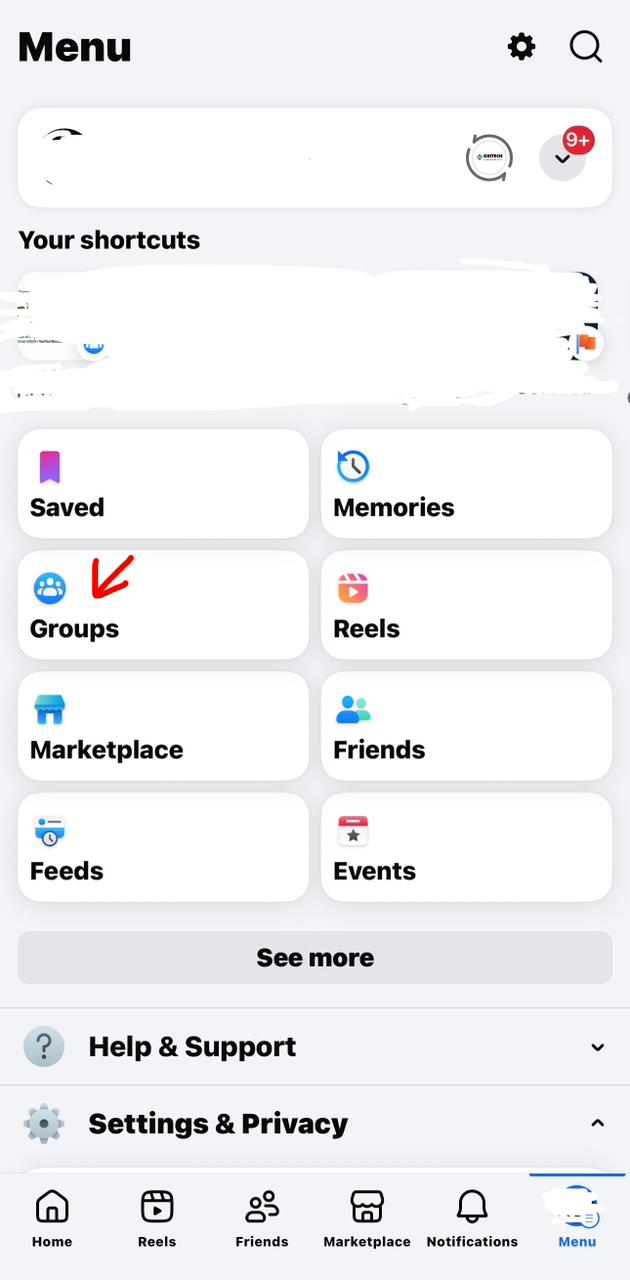 Select Groups on Facebook Mobile App