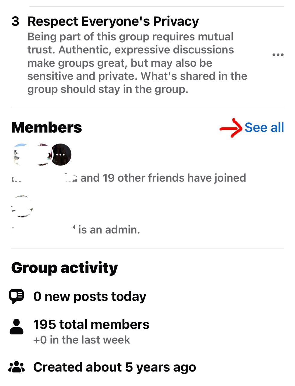 Tap on “See all” to View All Members