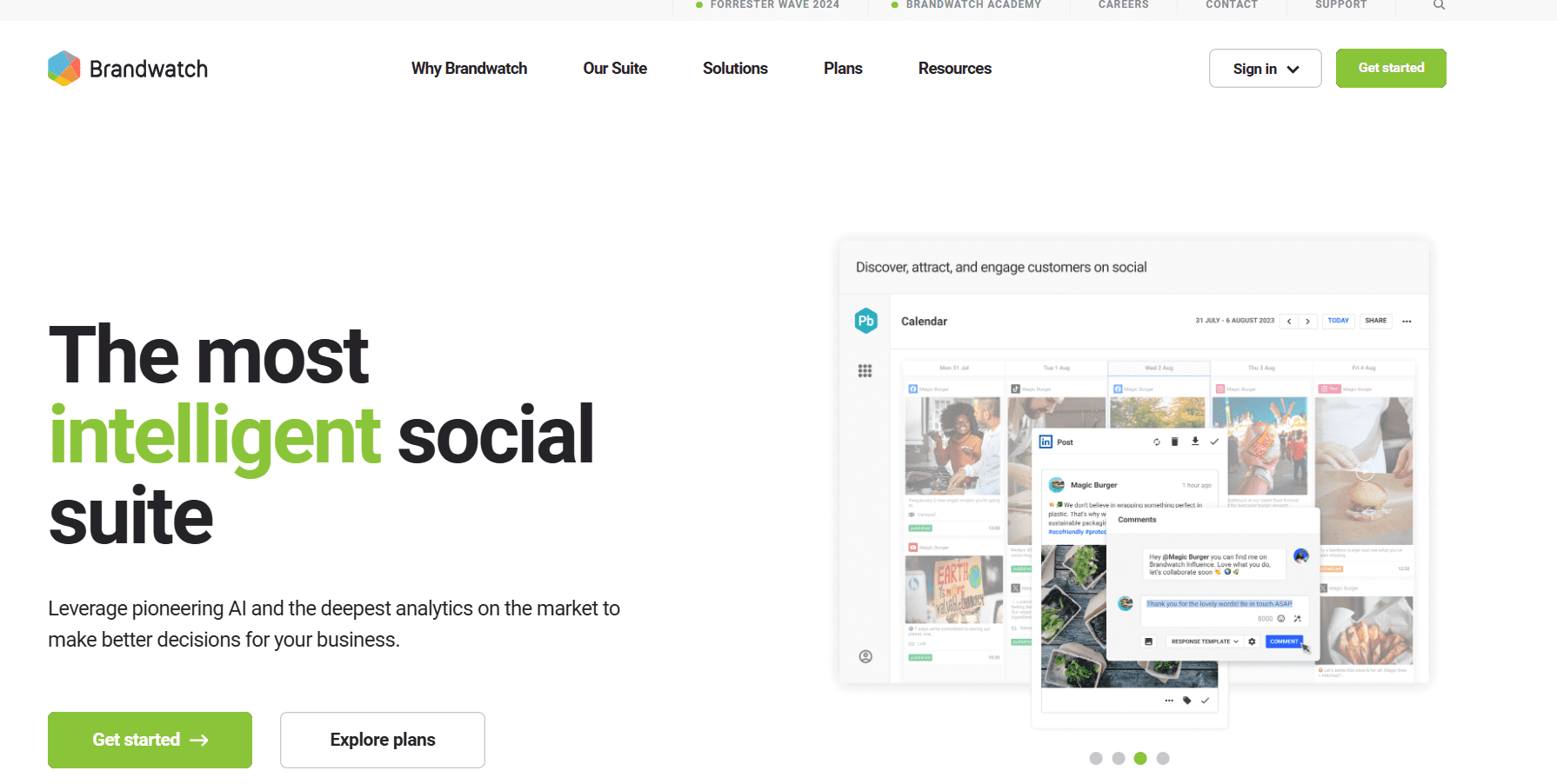 Brandwatch’s Landing Page