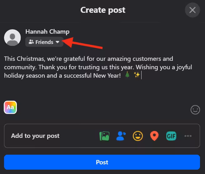 Click the Audience Selector