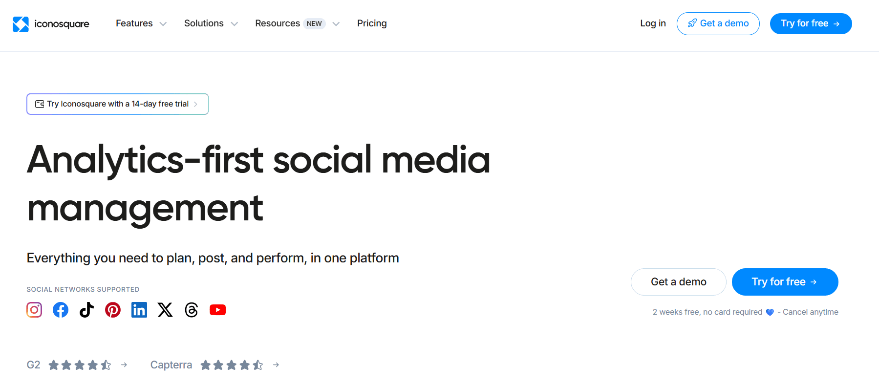 Iconosquare’s Landing Page