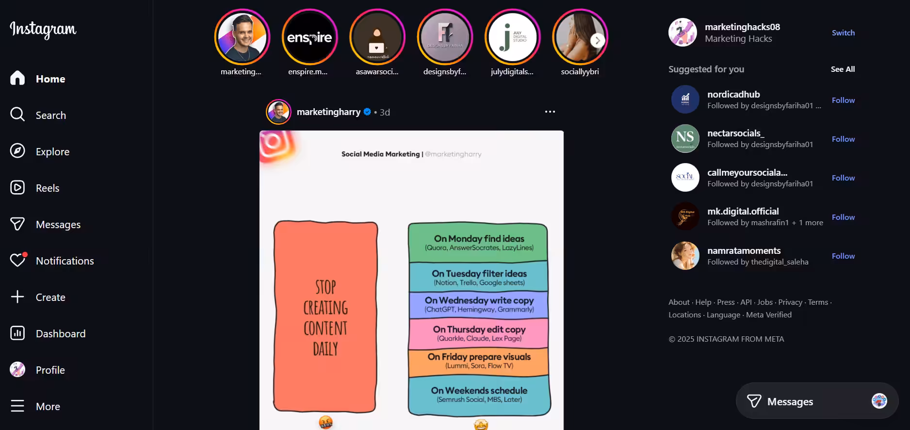 Instagram Home Feed