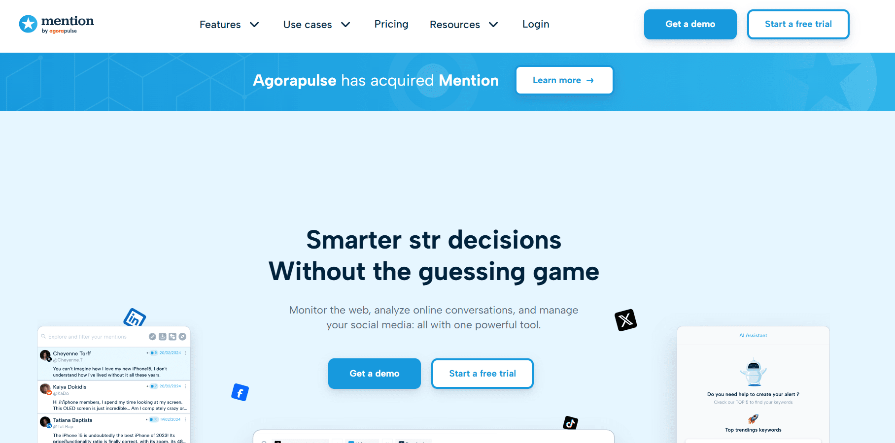 Mention’s Landing Page