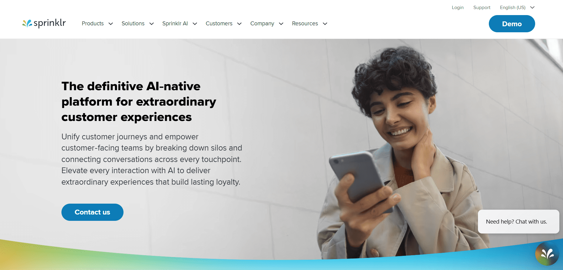 Sprinklr’s Landing Page