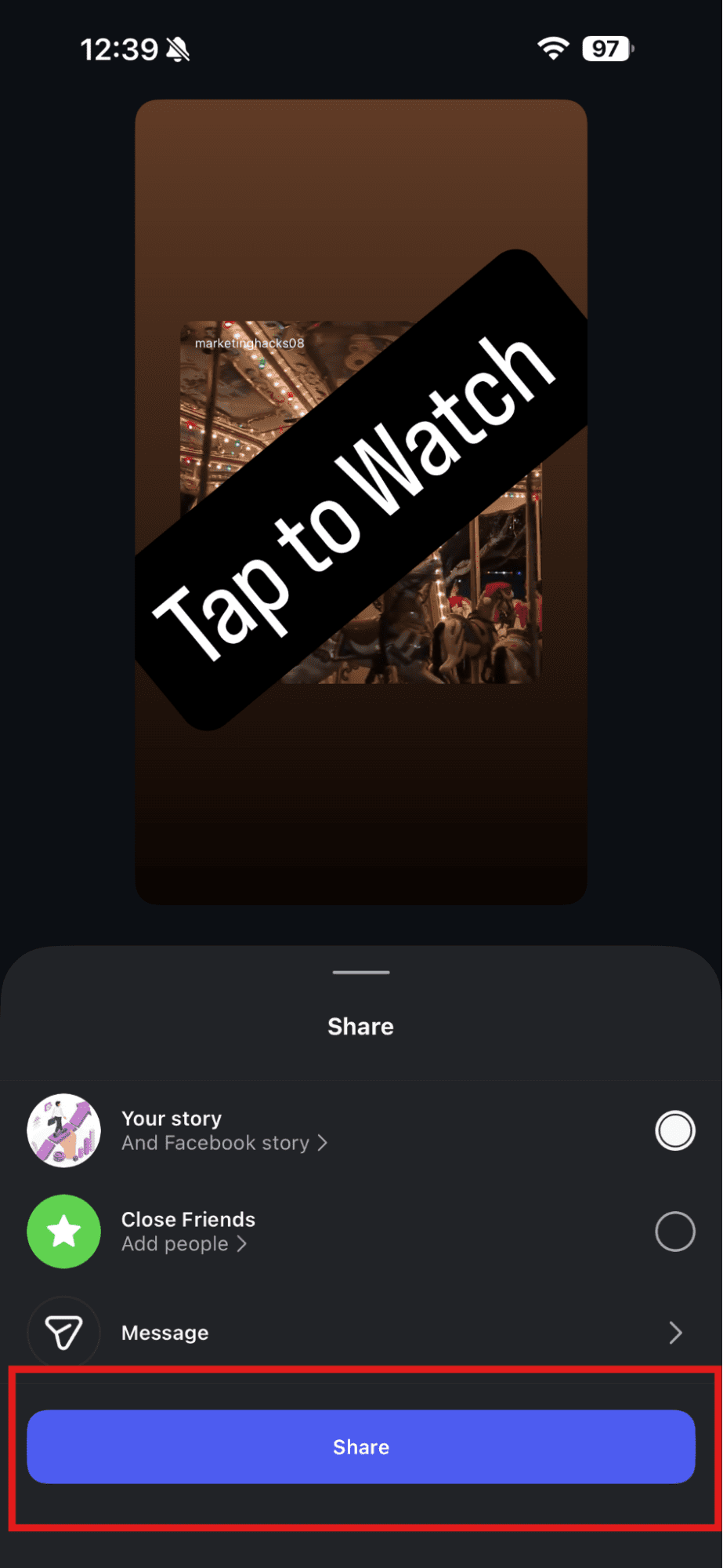 Tap to Share the Story