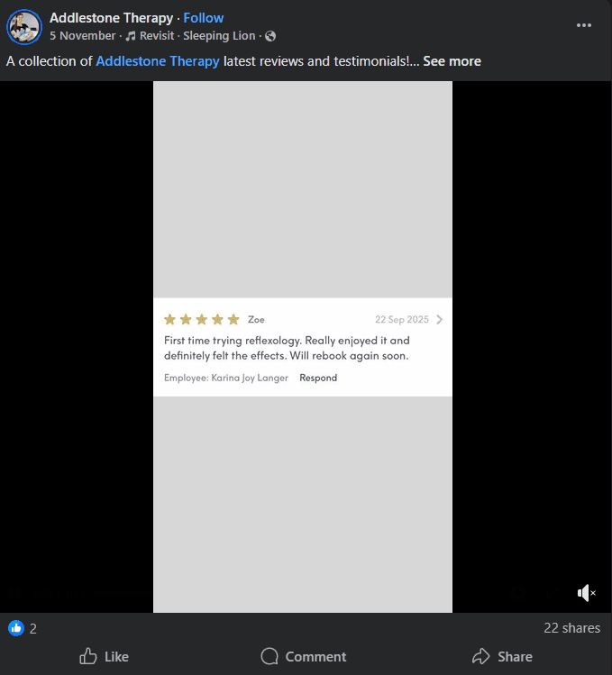 Testimonials on Facebook