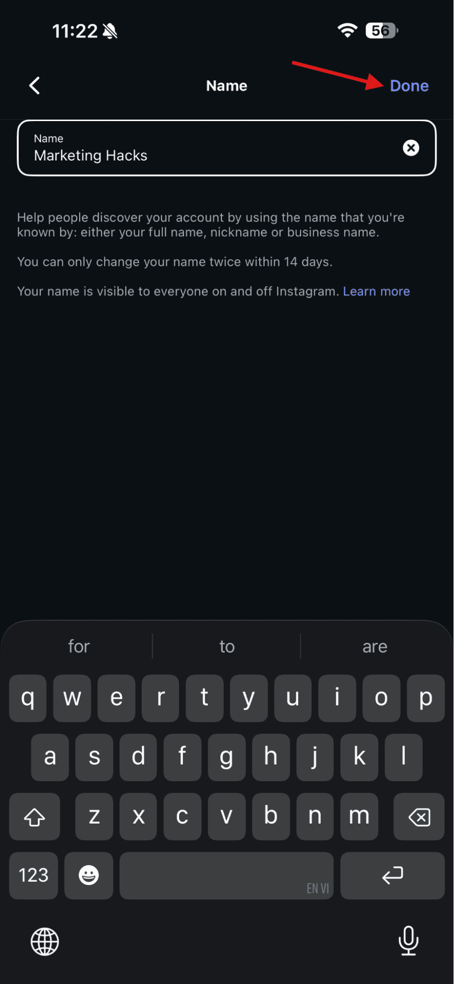 How to Change Your Name on Instagram in 2026: Complete Guide 9 Type Your Name and Tap “Done”