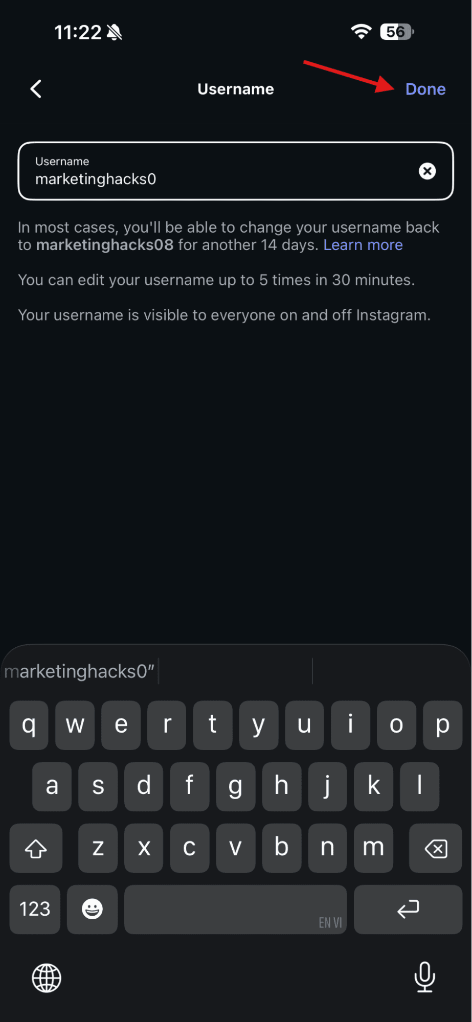 How to Change Your Name on Instagram in 2026: Complete Guide 11 Type Your Username and Tap “Done”