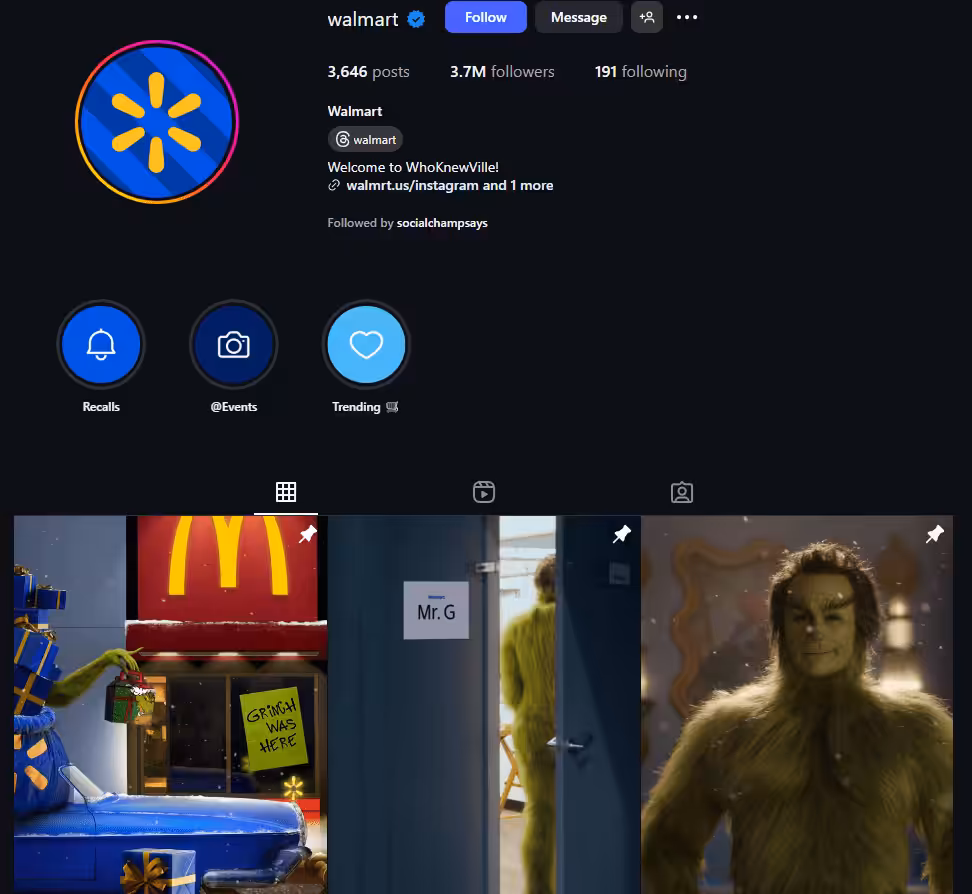 Walmart’s Visual-First Posts on Instagram