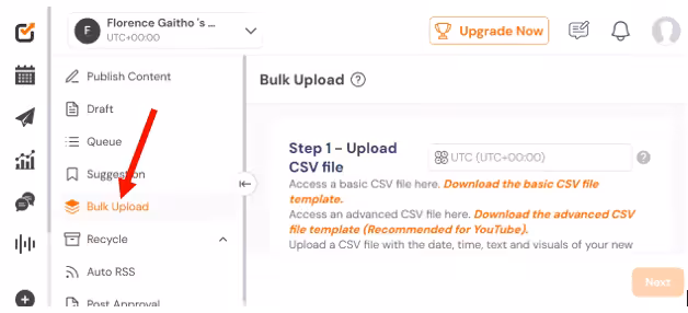 Social Champ’s Bulk Upload Feature