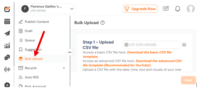 Social Champ’s Bulk Upload Feature
