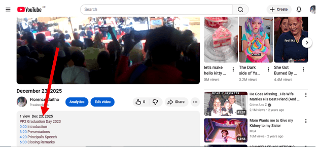 Timestamps on Video’s Description