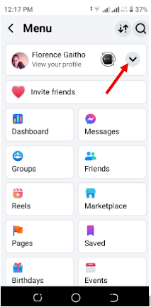 Tap the Drop-Down Arrow