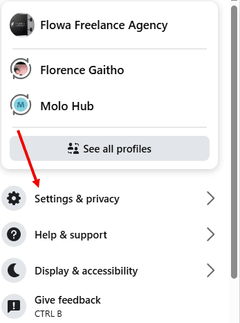 Select Settings & Privacy 
