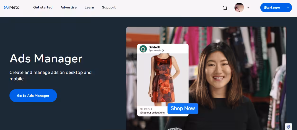 Meta Ads Webpage