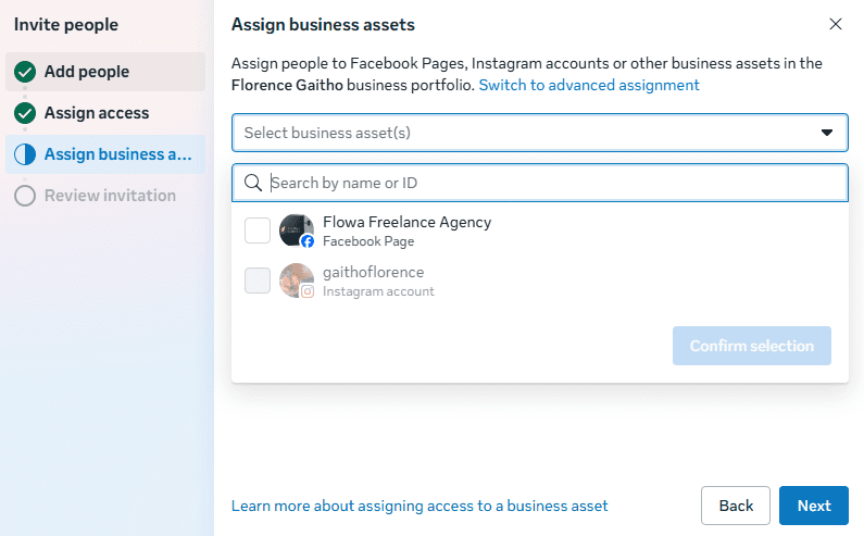 Assign Business Assets 