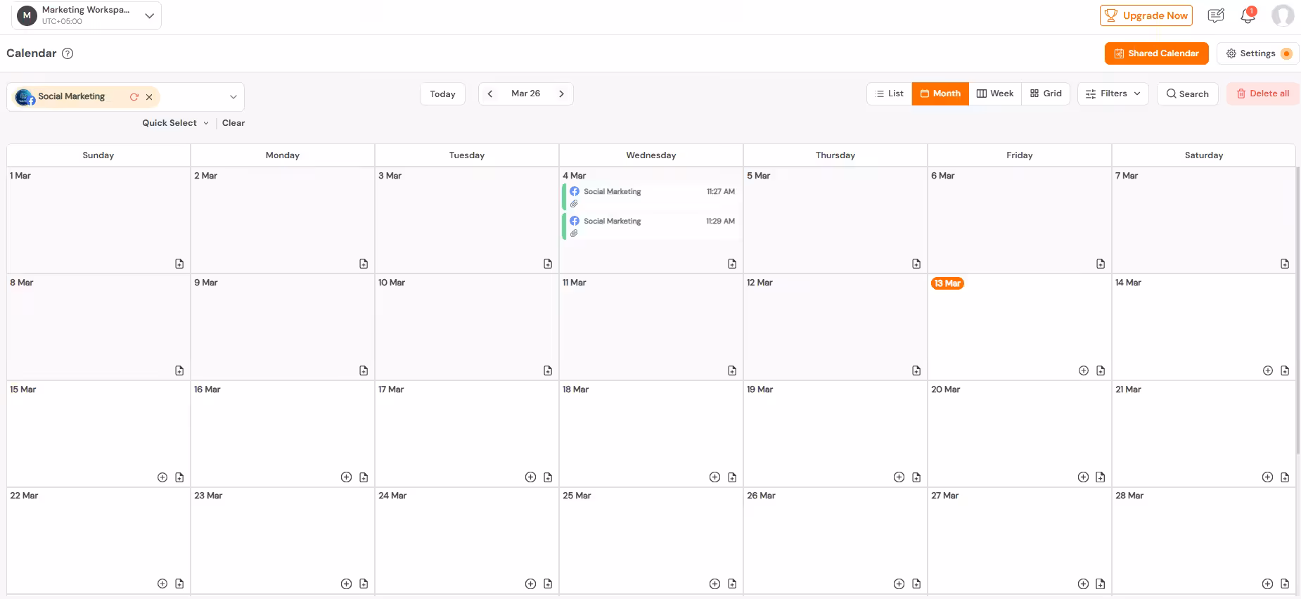 Social Champ’s Calendar