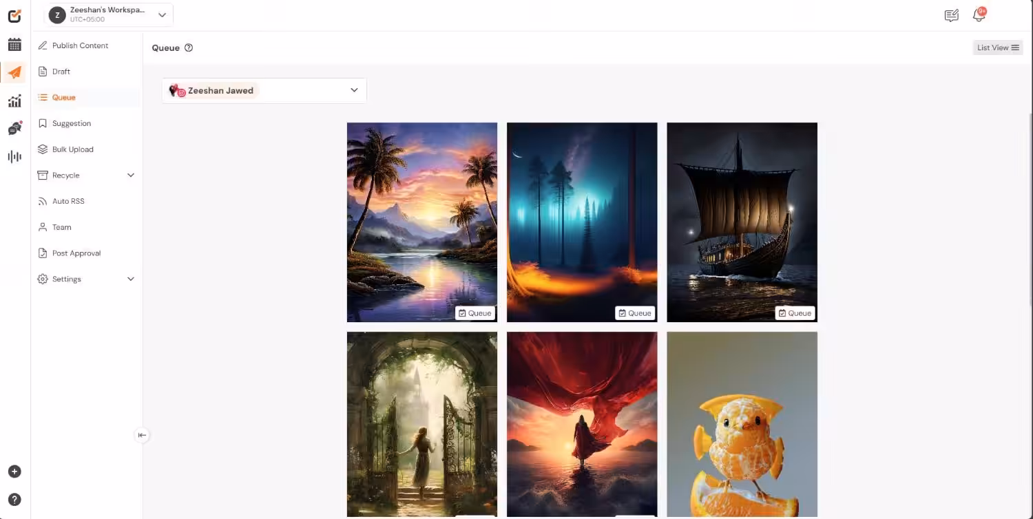 Social Champ’s Grid View