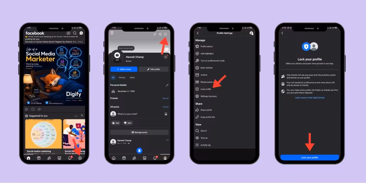 How to Lock Facebook Profile on Android
